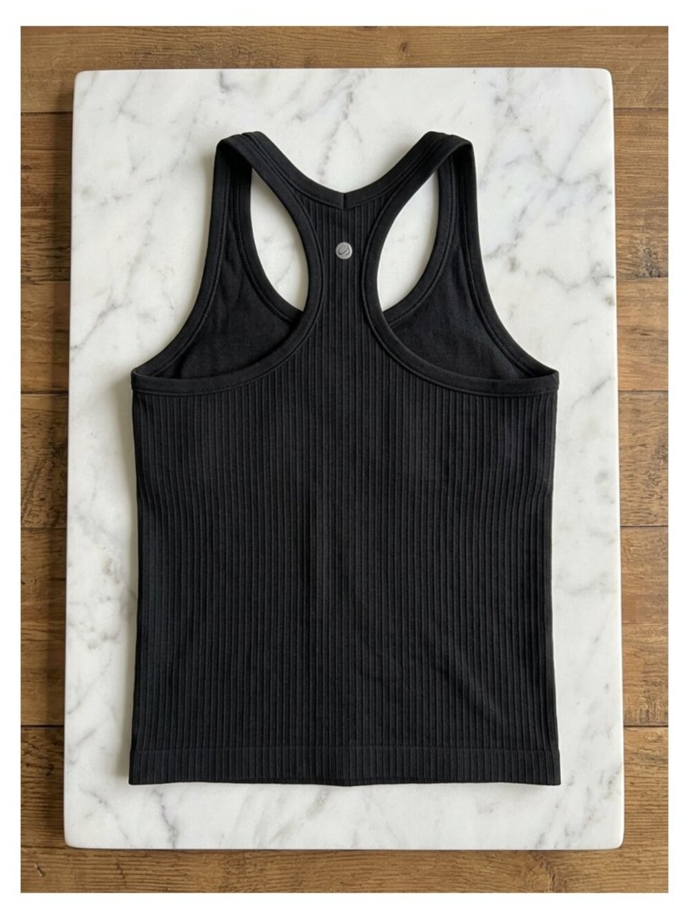 Seamless Ribbed Racerback Tank Top Yoga Shelf Bra Athletic